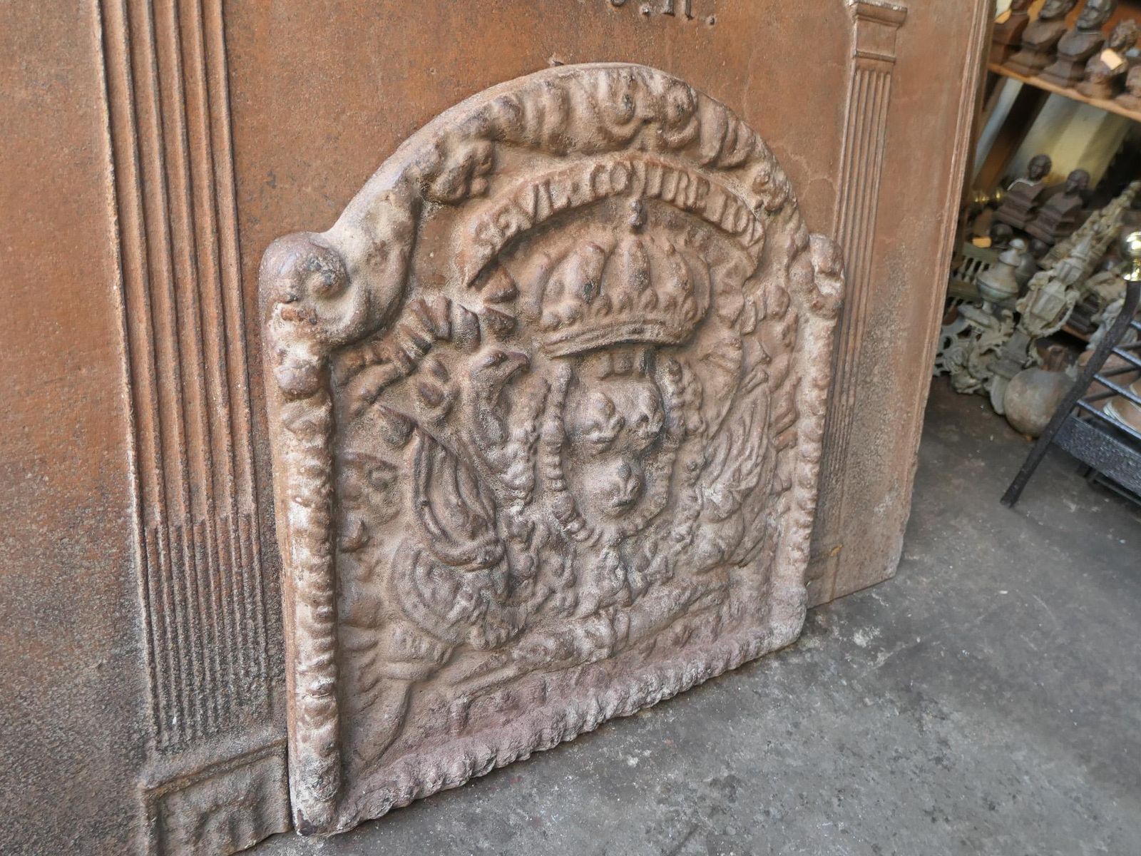 photo furniture French Louis XIV Style 'Arms Of France' Fireback / Backsplash