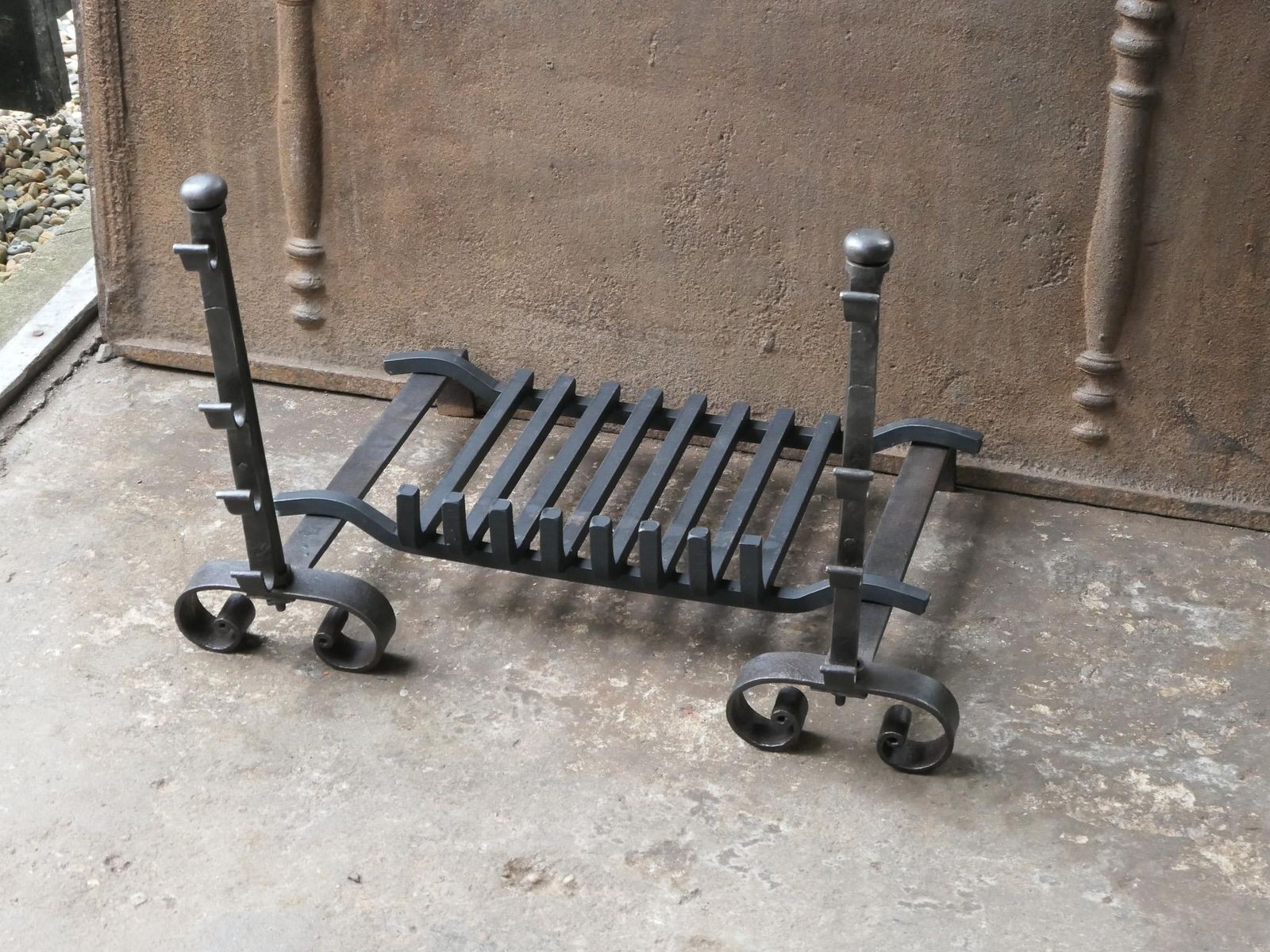 French Louis XV Period Fireplace Grate Or Fire Basket, 18th Century photo vinterior