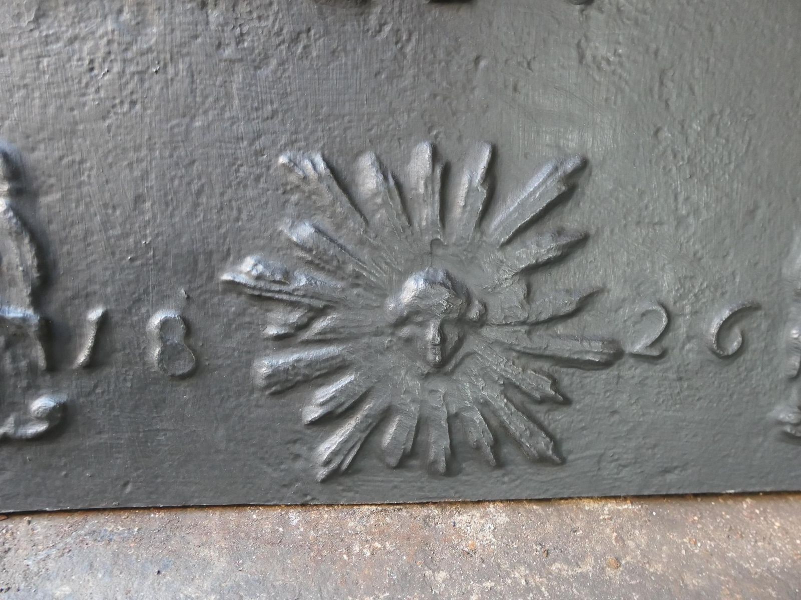 Home Fixtures Antique French 'Marriage' Fireback / Backsplash, 19th Century photo