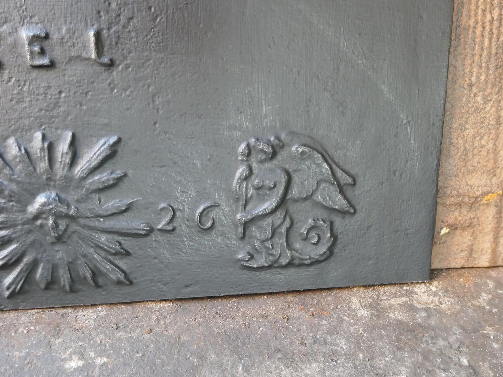 508.0 Antique French 'Marriage' Fireback / Backsplash, 19th Century photo