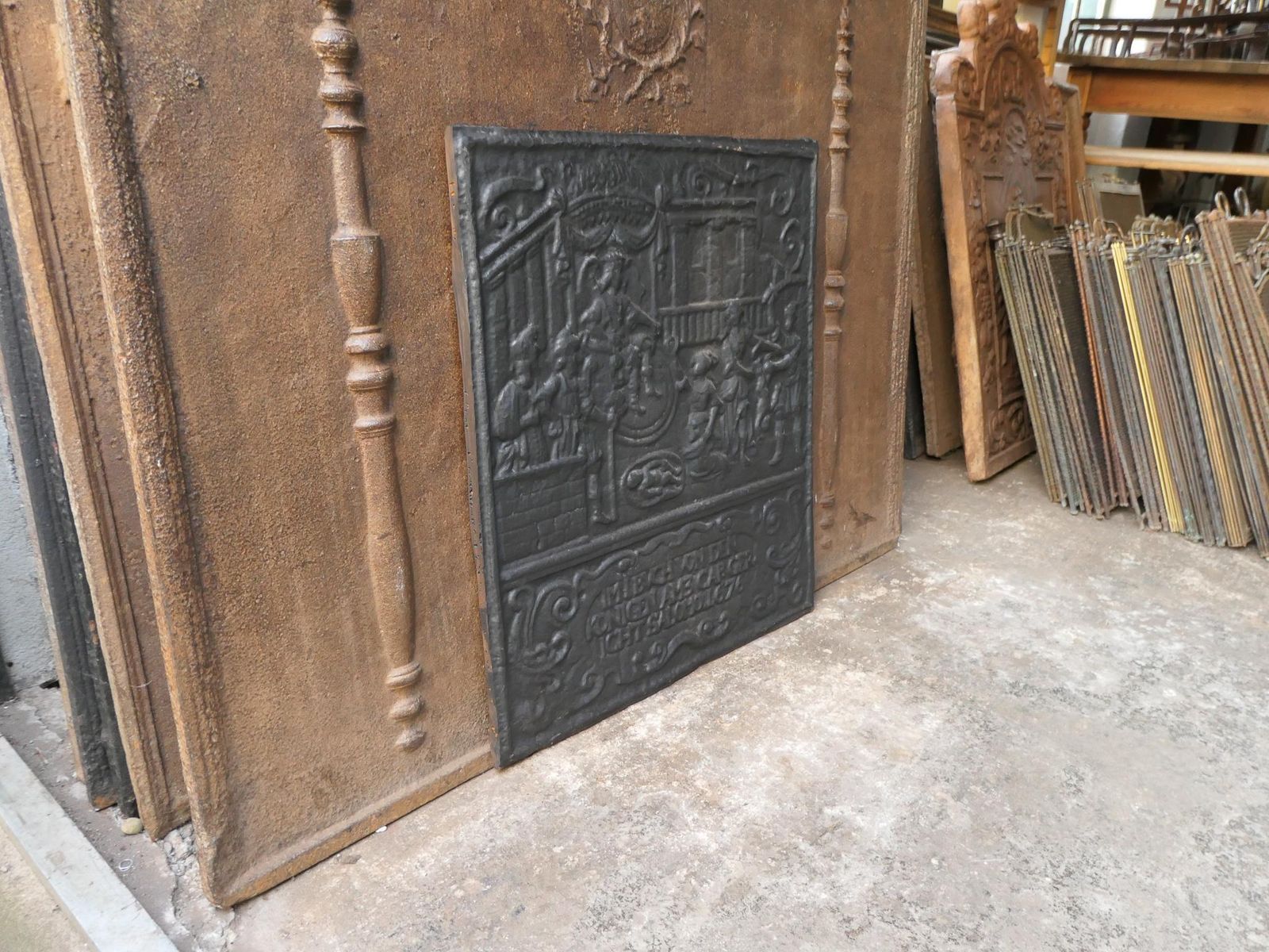 photo for sale Antique German 'Judgement Of Solomon' Fireback / Backsplash, 17th Century