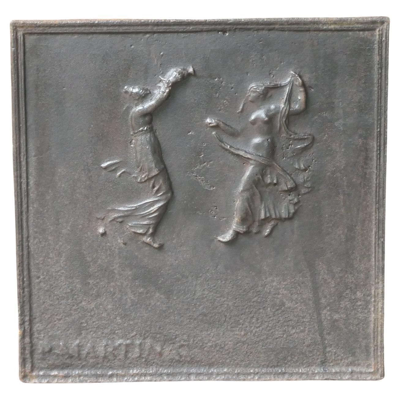 French Neoclassical 'Dancers' Fireback / Backsplash, 18th   19th Century