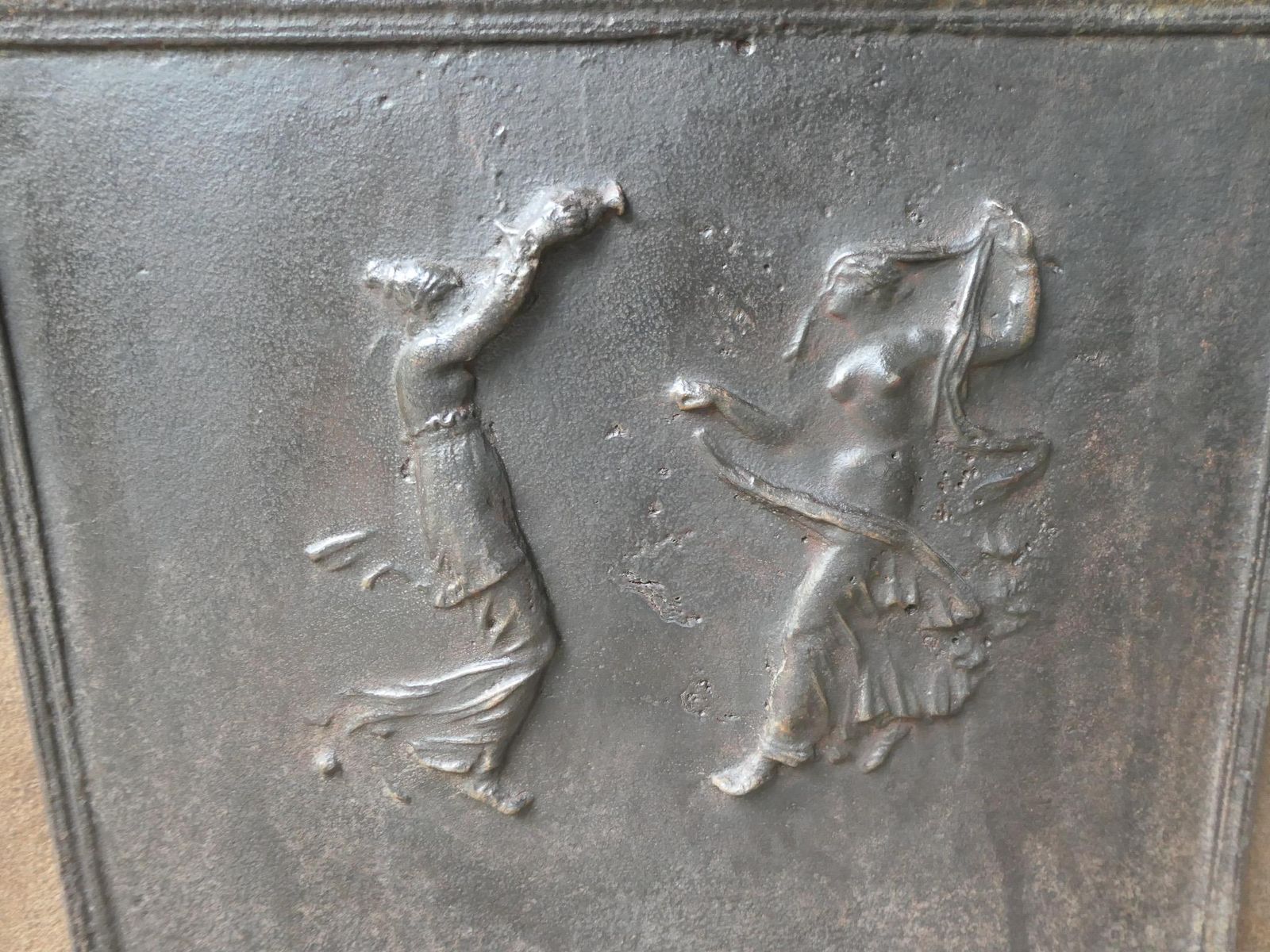 French Neoclassical 'Dancers' Fireback / Backsplash, 18th   19th Century photo vinterior