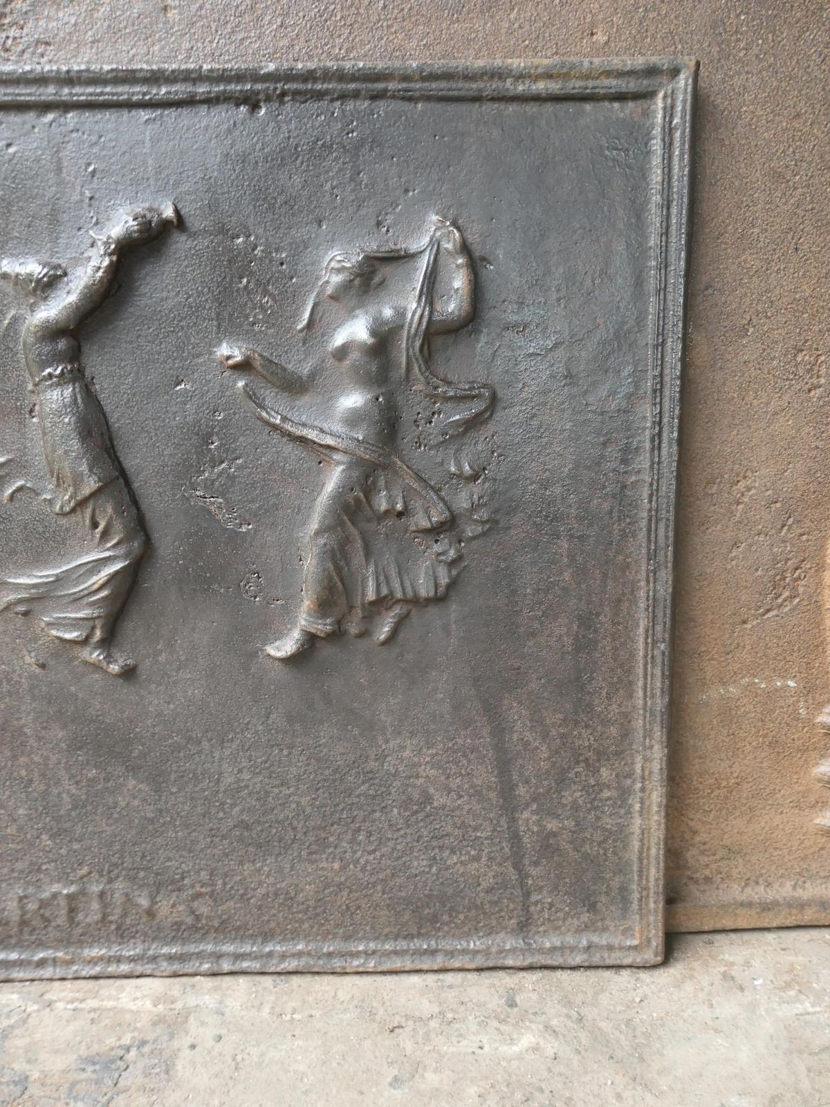 French Neoclassical 'Dancers' Fireback / Backsplash, 18th   19th Century photo buy