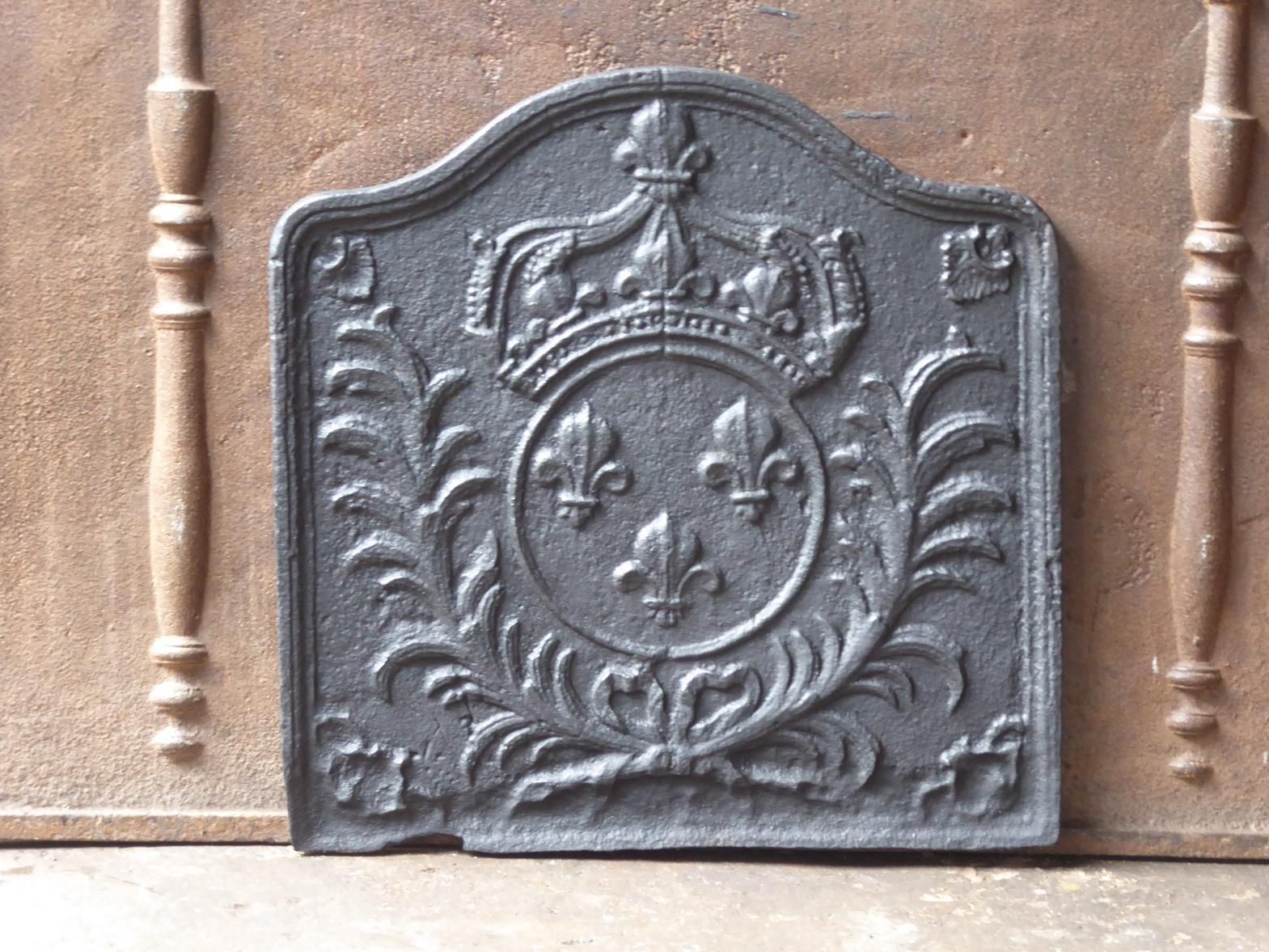 Antique French Louis XV Arms Of France Fireback / Backsplash, 18th Century photo furniture