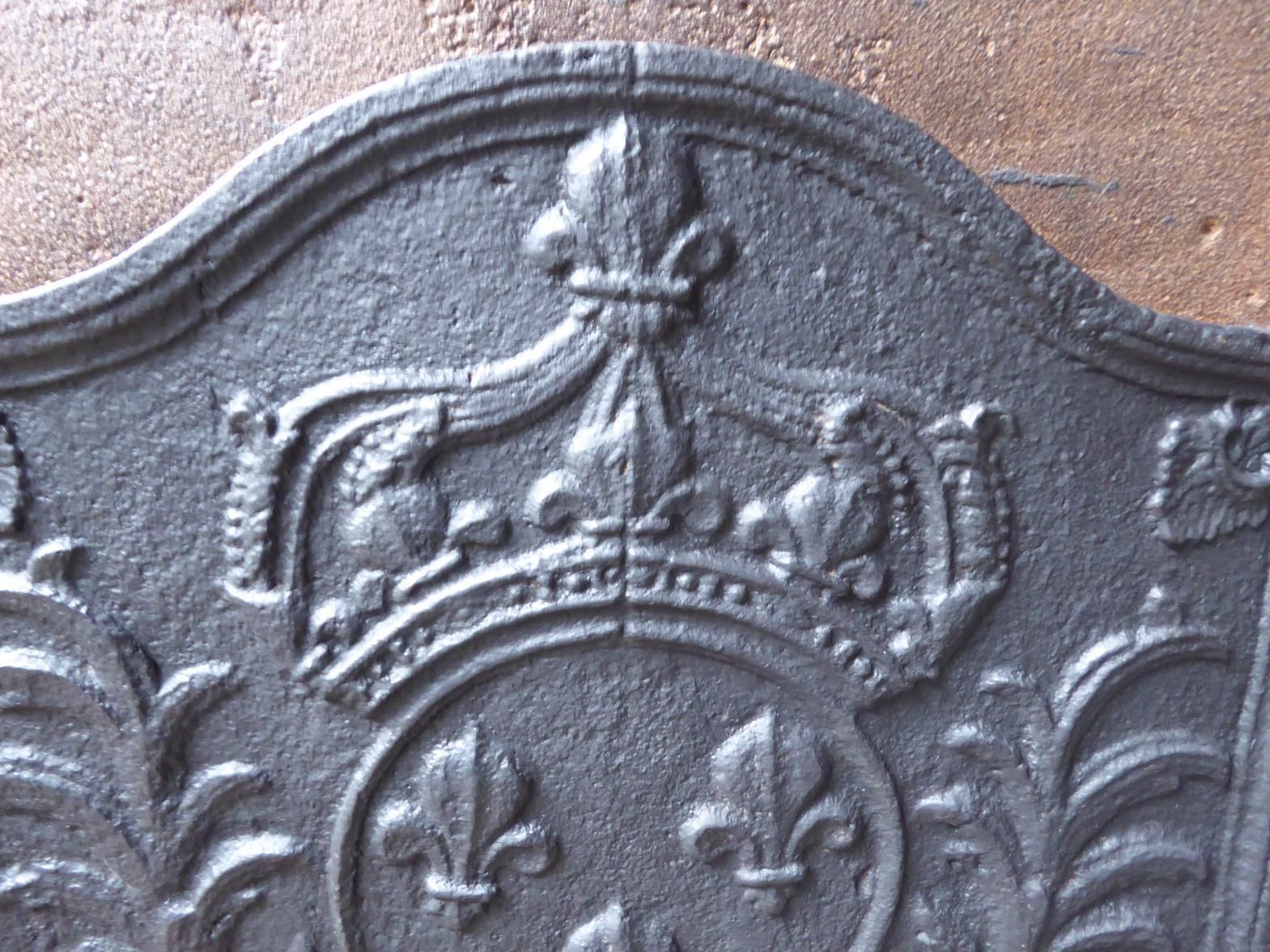 Antique French Louis XV Arms Of France Fireback / Backsplash, 18th Century photo 491.0