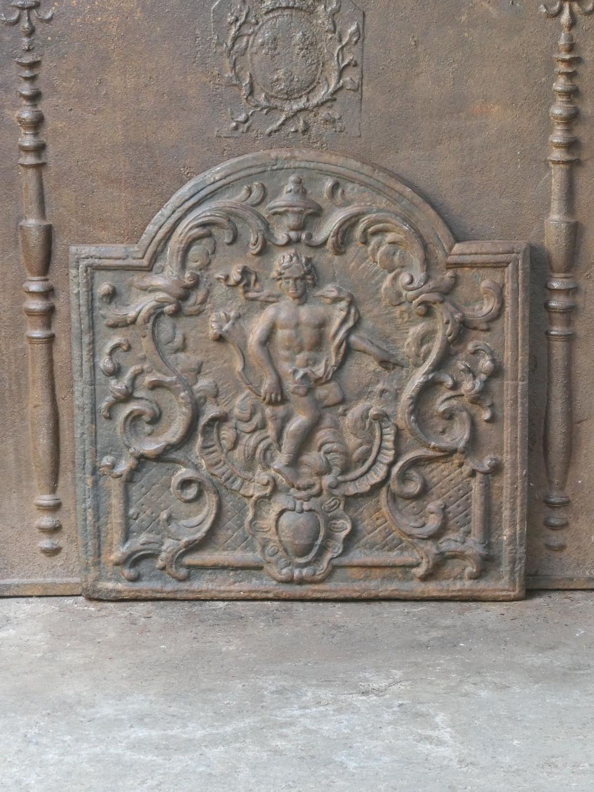 French Louis XV Style 'Apollo With Lyre' Fireback / Backsplash, 20th Century photo furniture