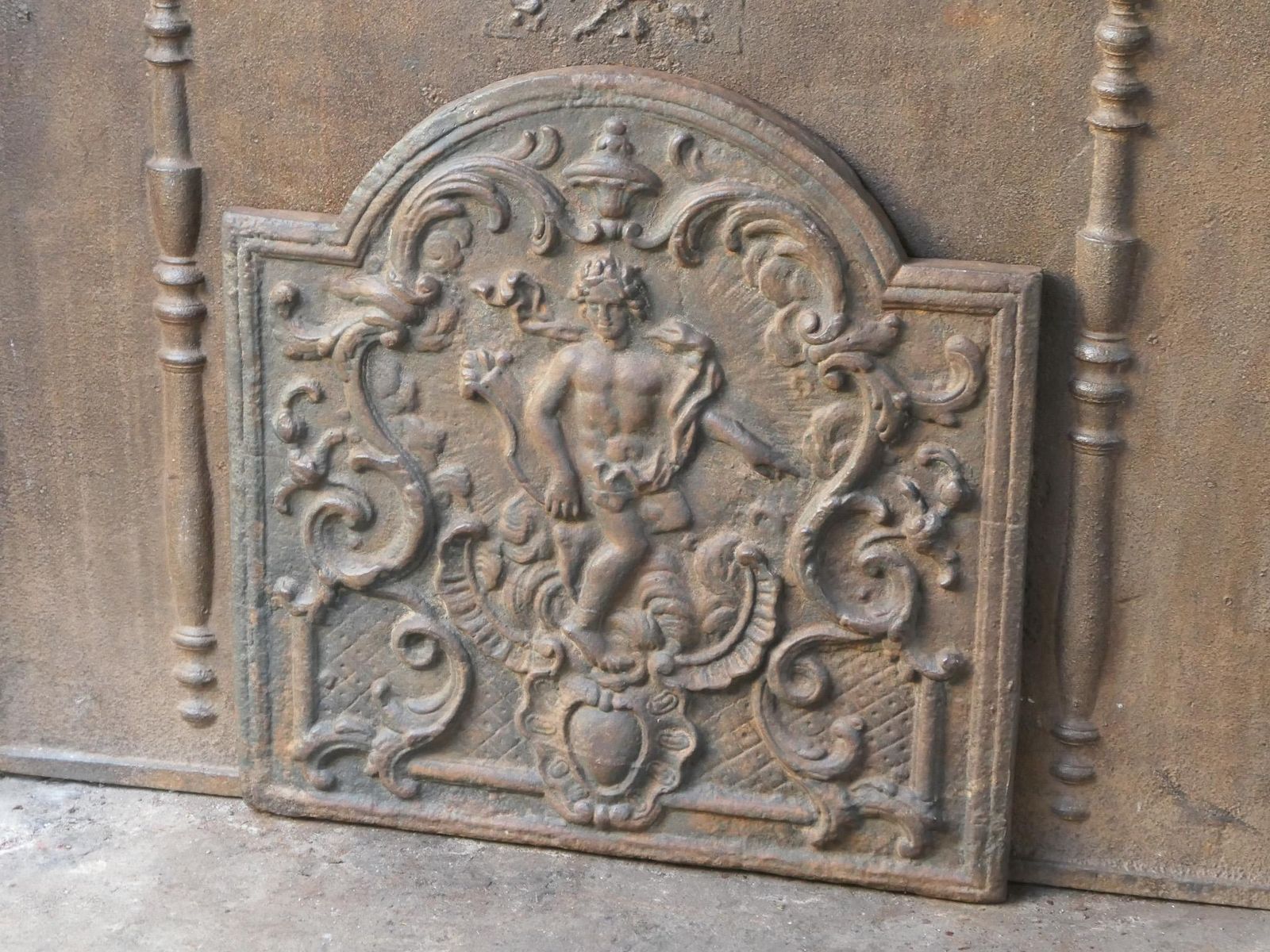 French Louis XV Style 'Apollo With Lyre' Fireback / Backsplash, 20th Century photo vinterior