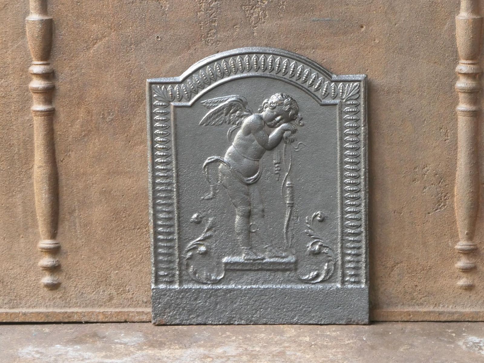 Antique French 'Cupid' Fireback / Backsplash, 18th   19th C. photo Home Fixtures