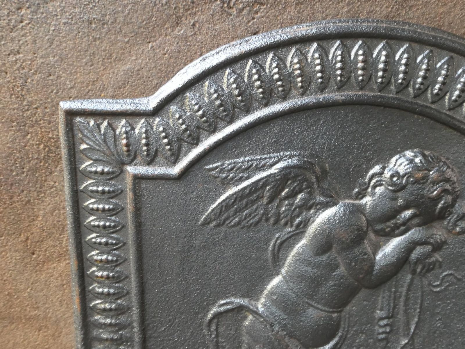 photo furniture Antique French 'Cupid' Fireback / Backsplash, 18th   19th C.