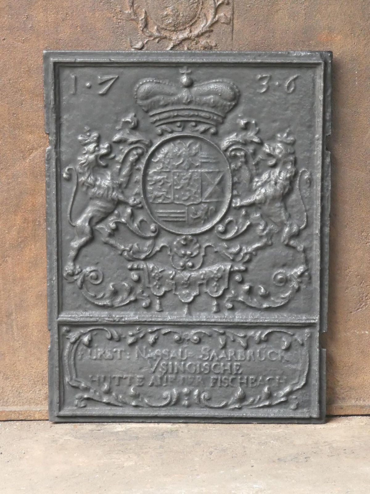 German Louis XV Period 'Coat Of Arms' Fireback / Backsplash, 18th Century photo furniture