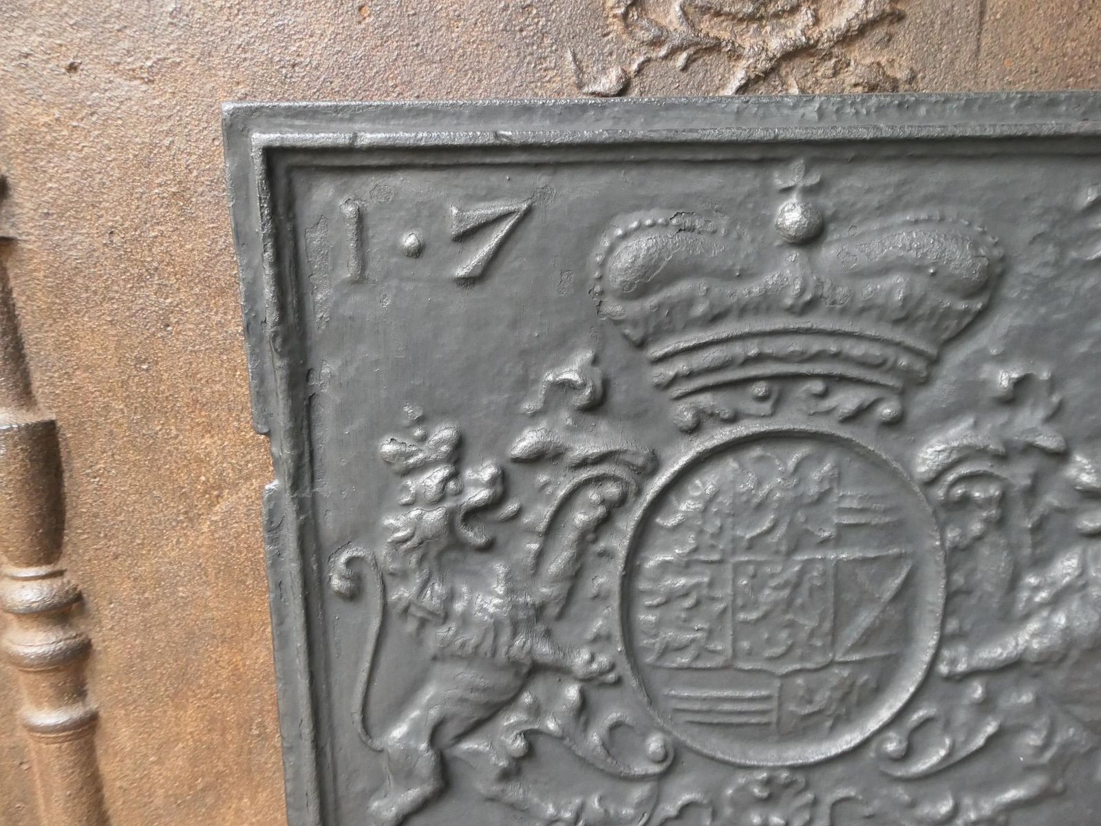 German Louis XV Period 'Coat Of Arms' Fireback / Backsplash, 18th Century photo buy