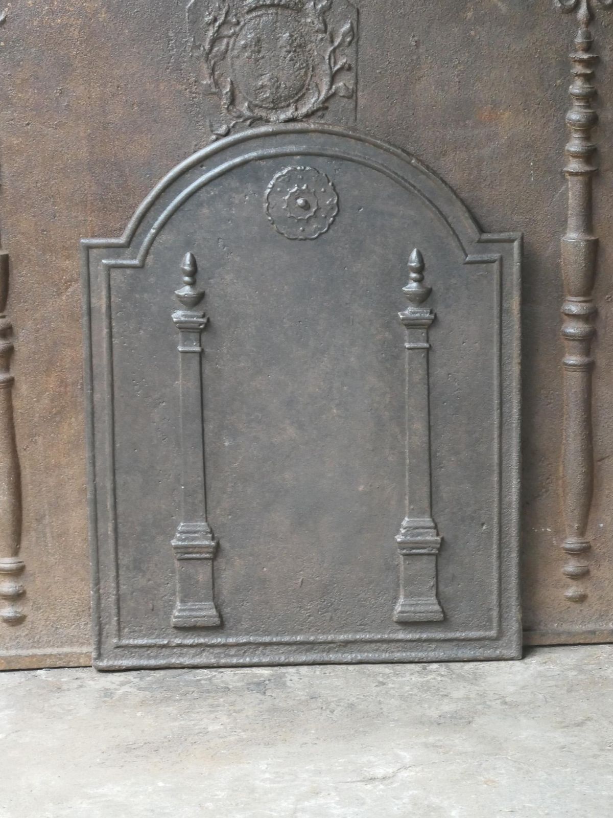 Antique French 'Pillars Of Freedom' Fireback / Backsplash, 18th   19th C. photo furniture