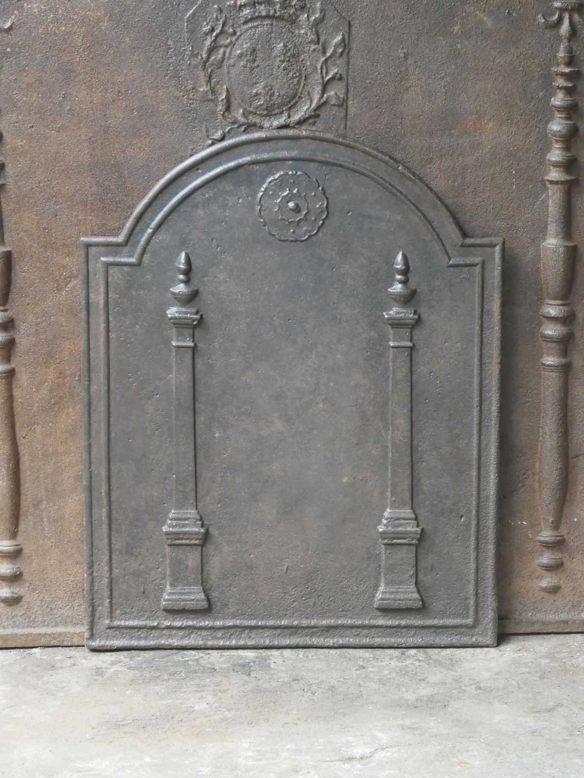 Antique French 'Pillars Of Freedom' Fireback / Backsplash, 18th   19th C. photo Home Fixtures