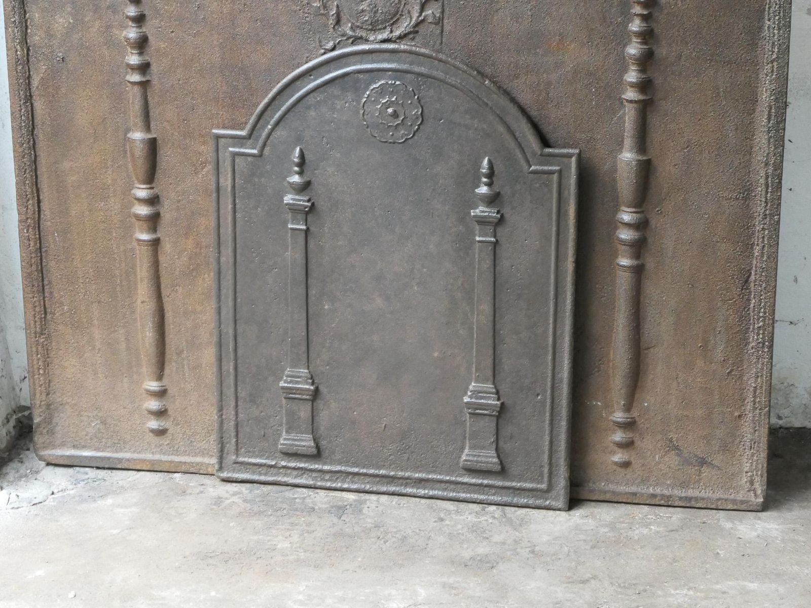 Antique French 'Pillars Of Freedom' Fireback / Backsplash, 18th   19th C. photo 576.0