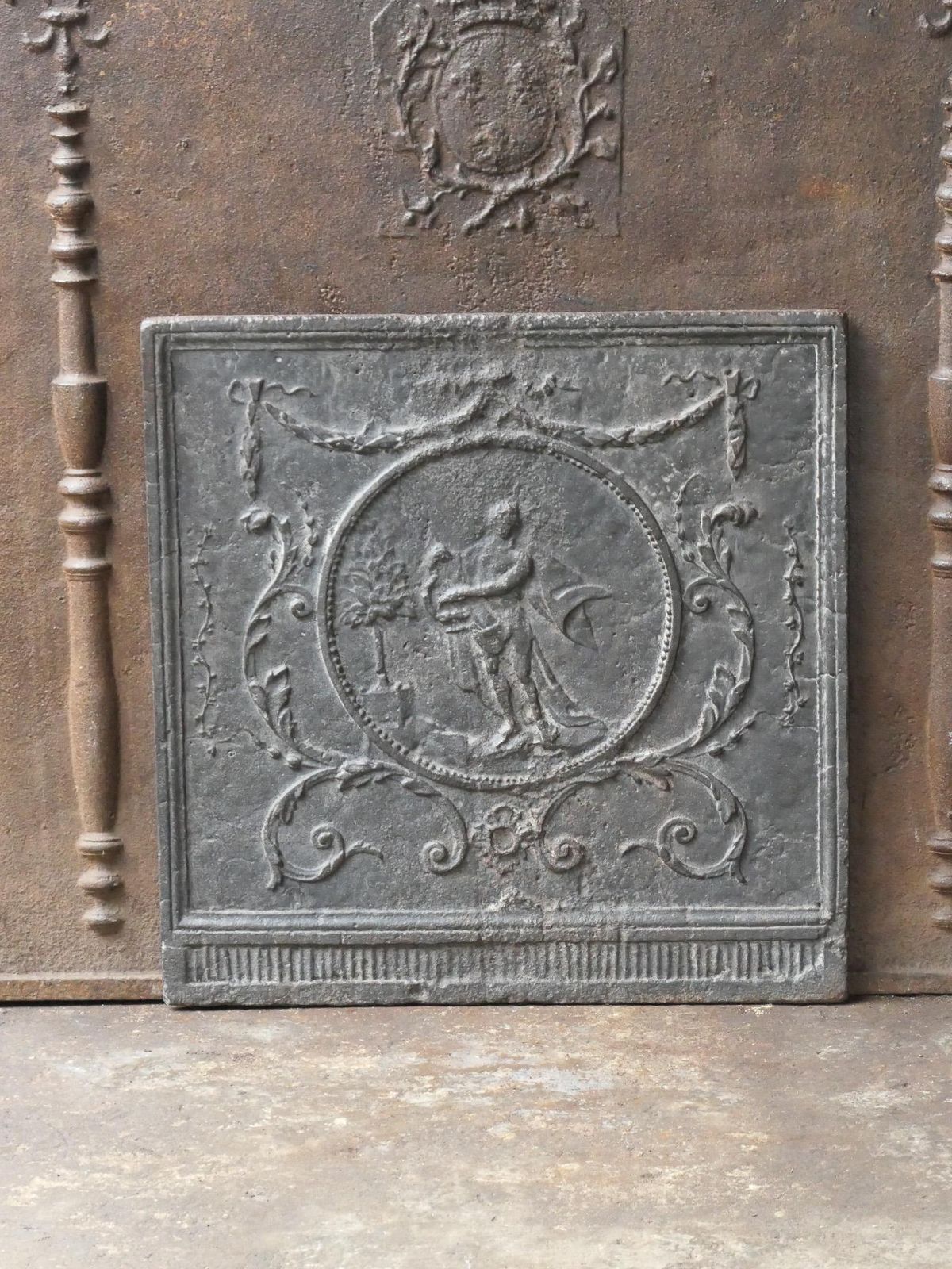 18th   19th C. French 'Apollo With Lyre' Fireback / Backsplash photo furniture