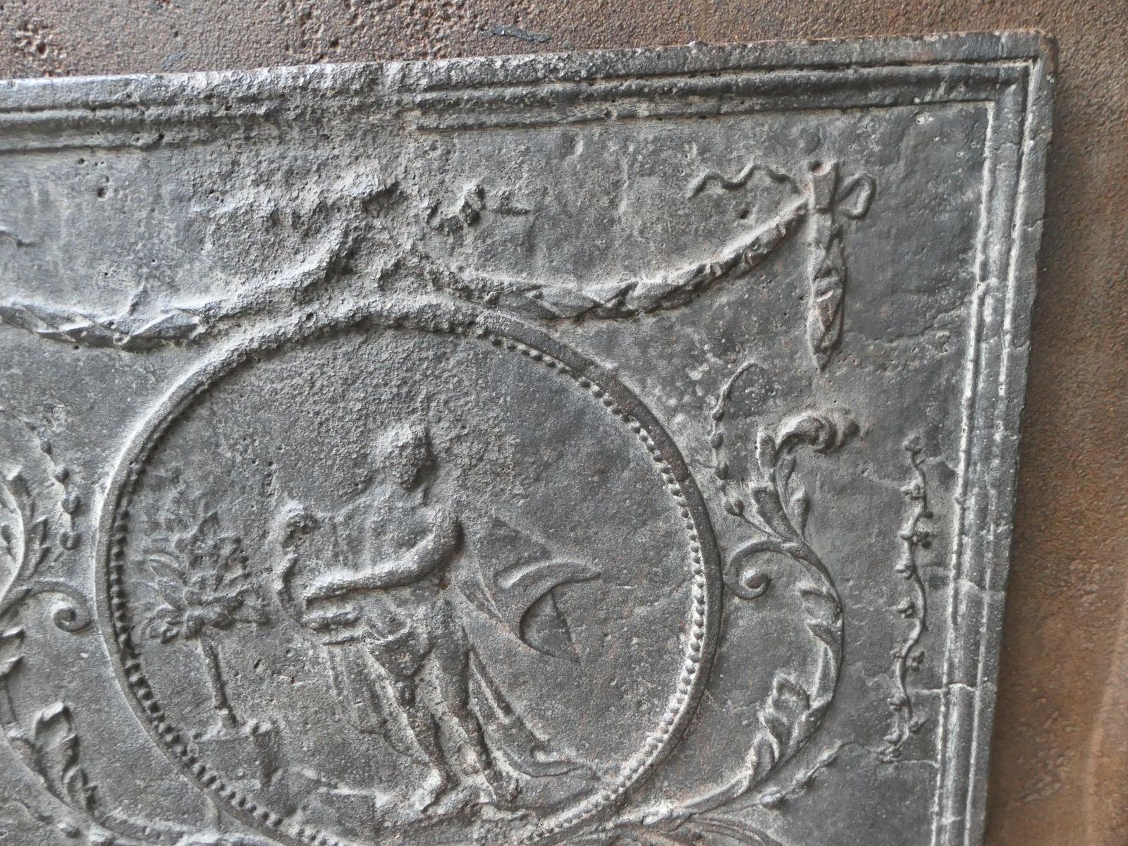 18th   19th C. French 'Apollo With Lyre' Fireback / Backsplash photo vintage