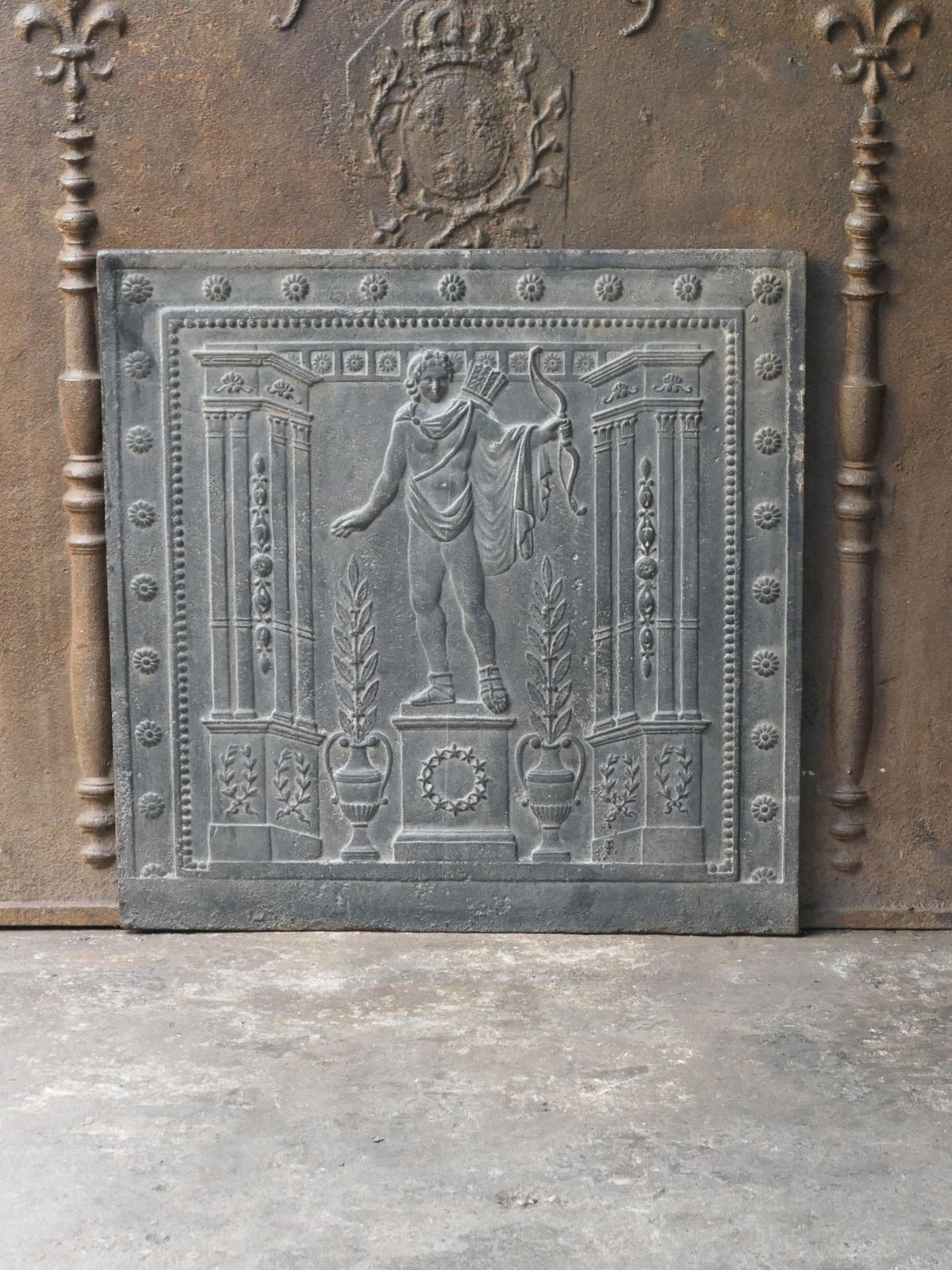 French Neoclassical 'Diana' Fireback / Backsplash, 18th 19th Century photo furniture