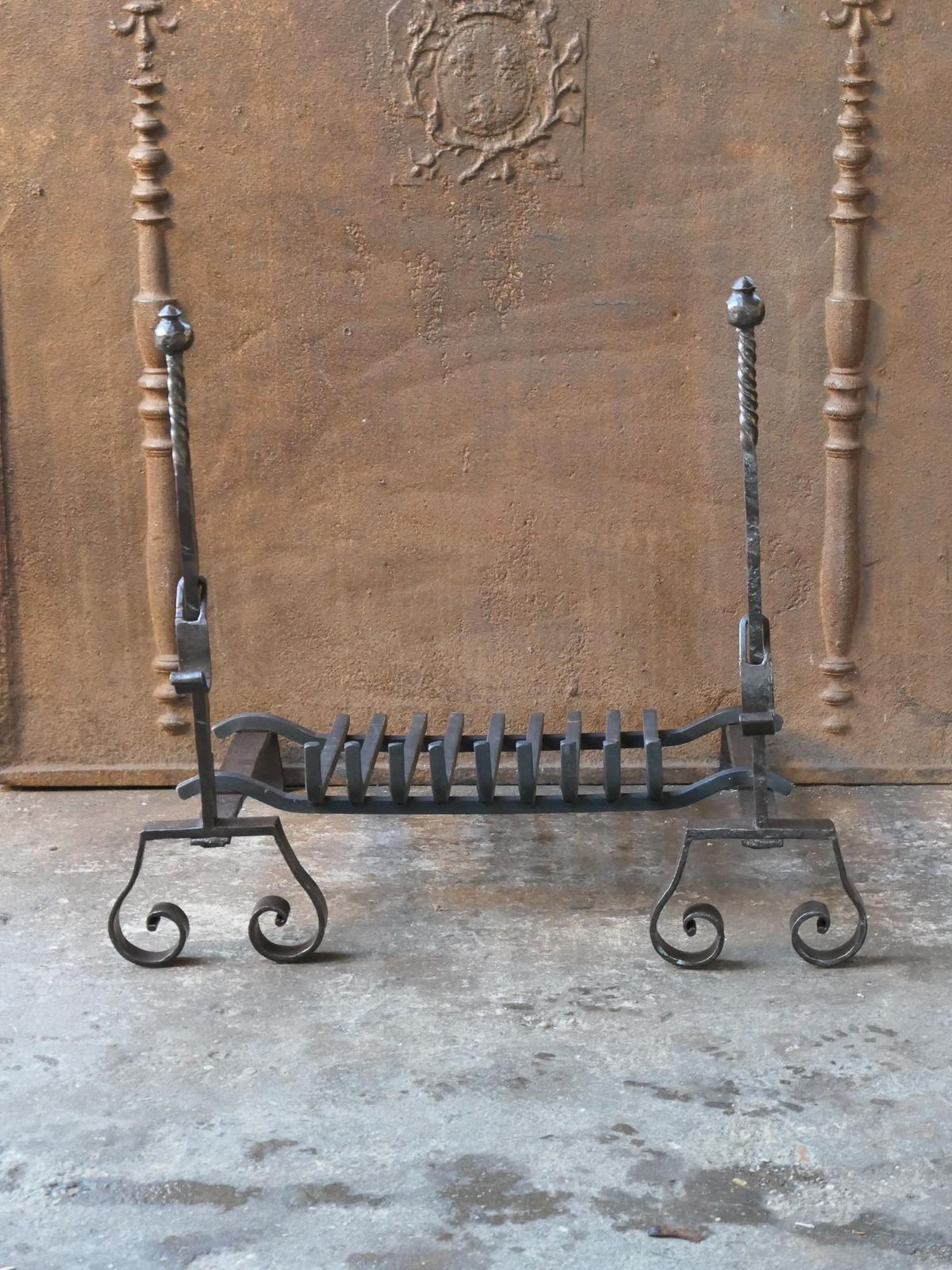 French Louis XV Period Fireplace Grate Or Fire Basket, 18th Century photo Home Fixtures
