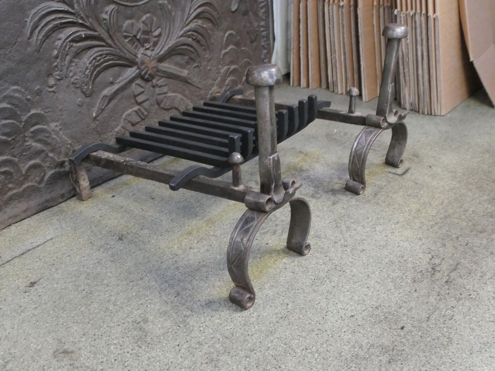 593.0 French Louis XV Period Fireplace Grate Or Fire Basket, 18th Century photo