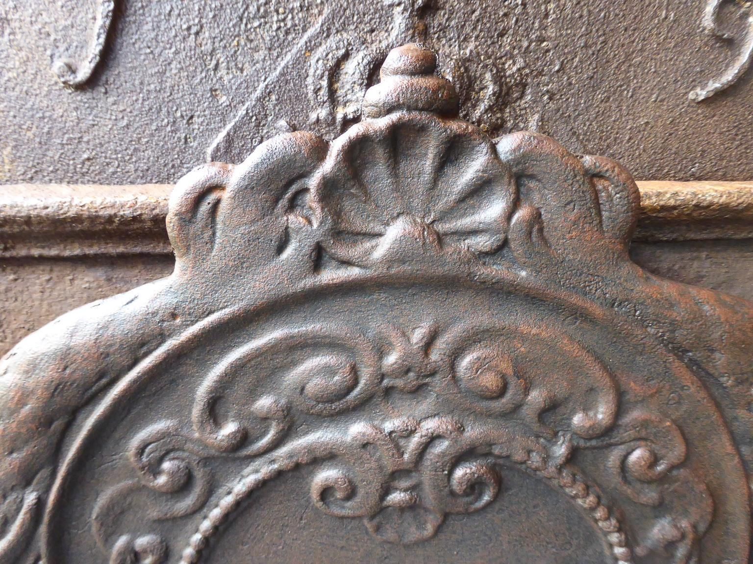 Antique French Louis XIII Style 'Faith' Fireback / Backsplash photo vintage