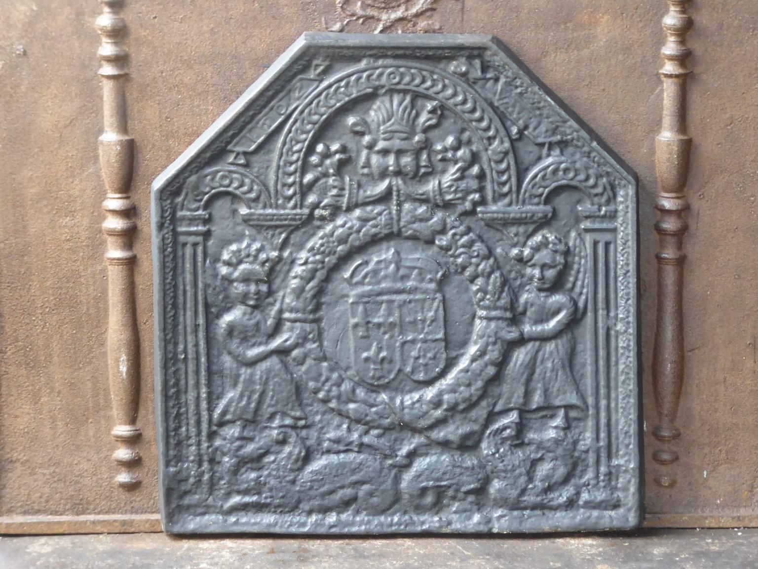 French Louis XIV Style 'Coat Of Arms' Fireback / Backsplash photo furniture