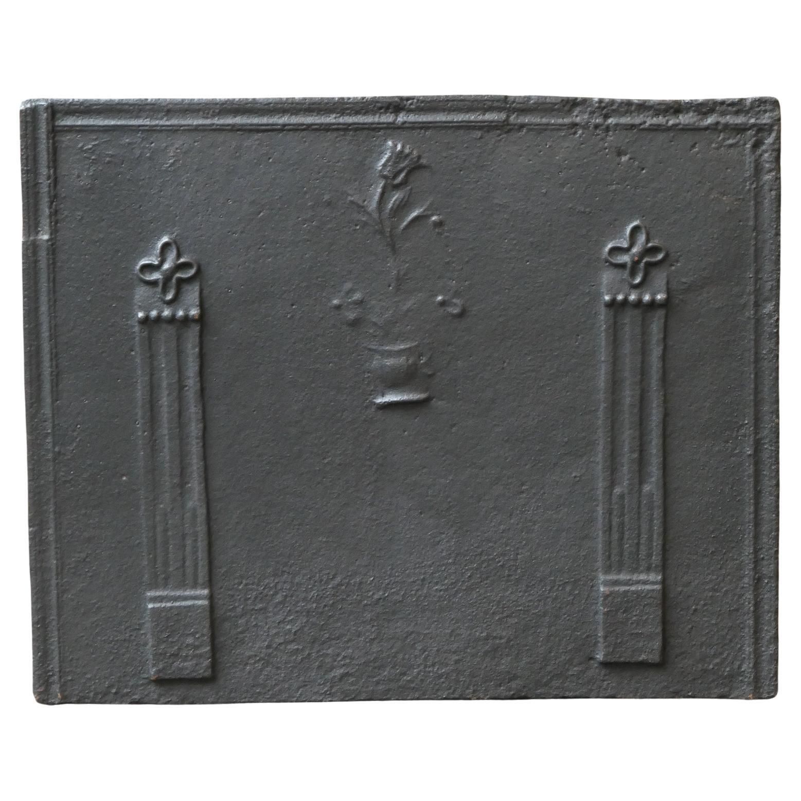 Neoclassical French 'Flower Basket' Fireback / Backsplash, 18th 19th Century