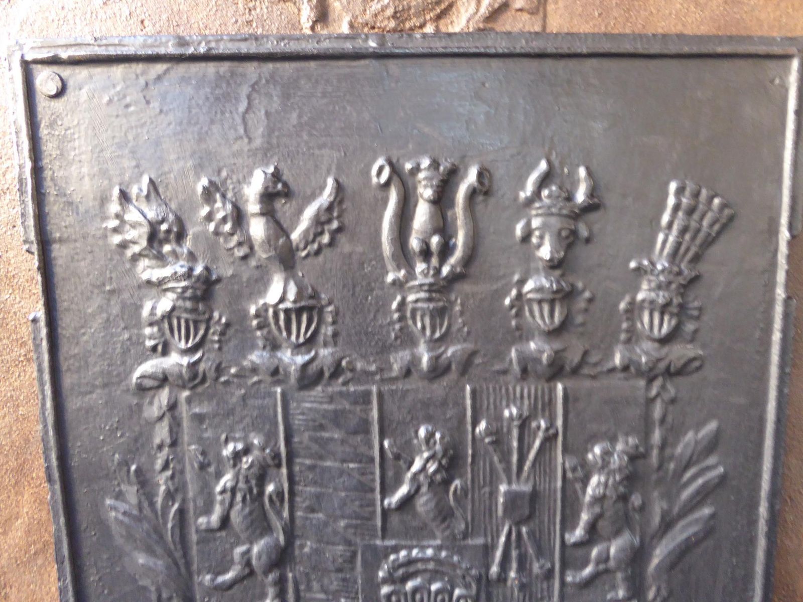 Antique German Neoclassical Fireback / Backsplash, 18th 19th Century photo vinterior
