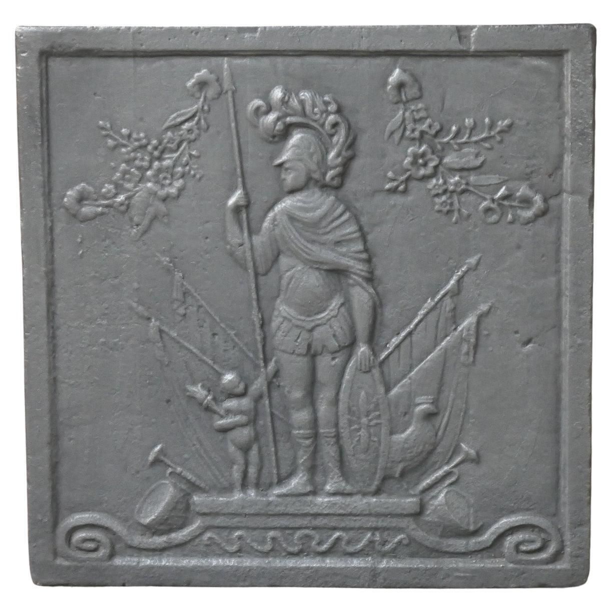 Antique French 'Mars' Fireback / Backsplash, 19th Century
