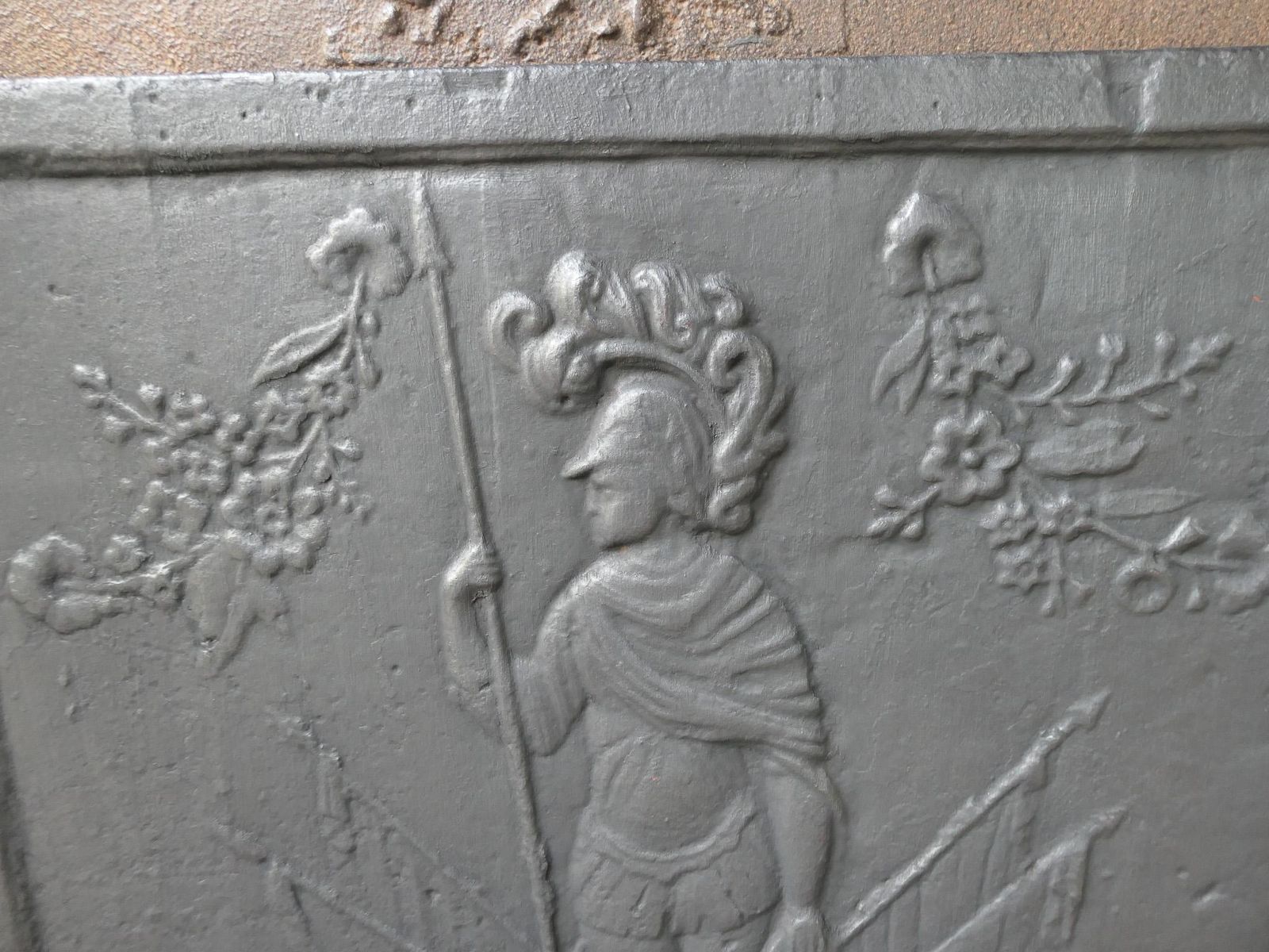 photo furniture Antique French 'Mars' Fireback / Backsplash, 19th Century