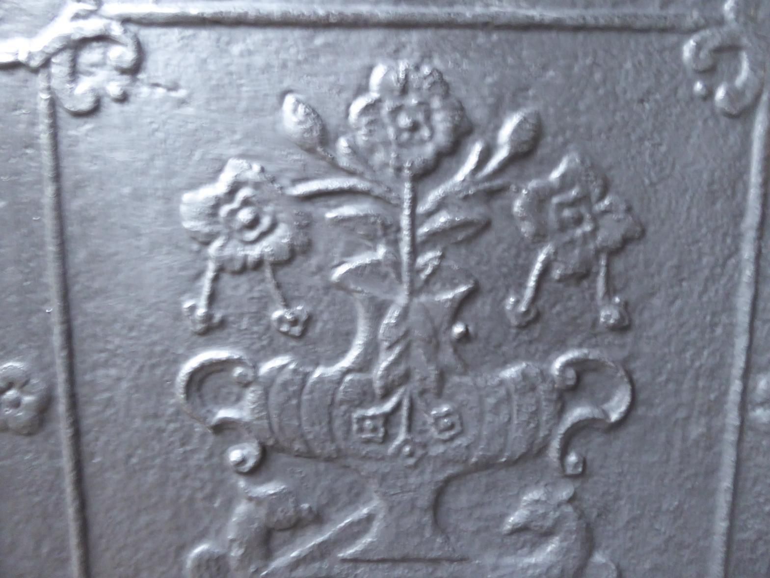 19th Century German Napoleon III 'Flower Basket' Fireback / Backsplash photo 576.0