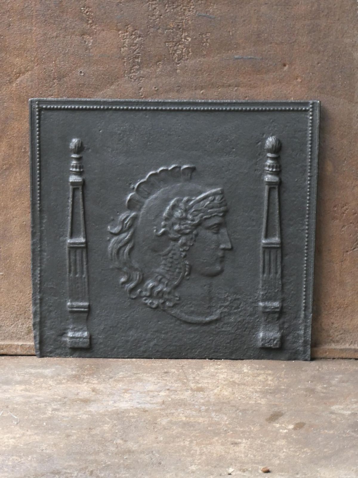 Antique French Neoclassical 'Roman Soldier' Fireback / Backsplash photo furniture