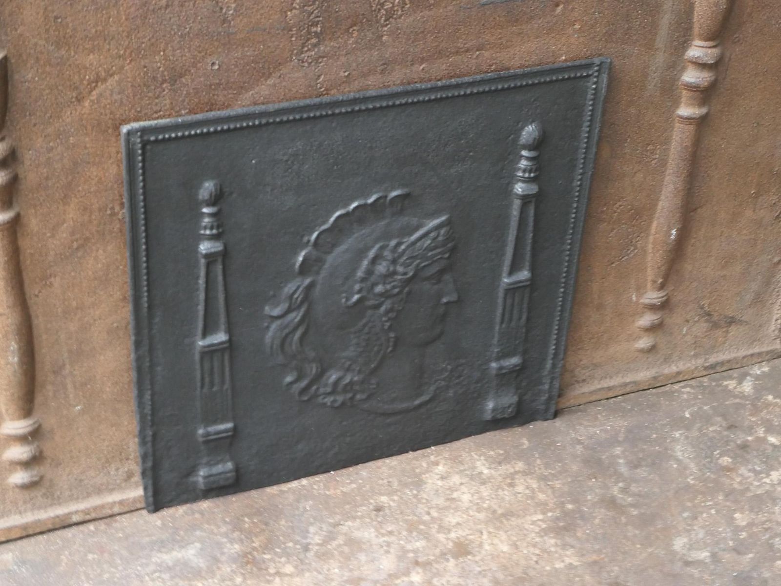 Antique French Neoclassical 'Roman Soldier' Fireback / Backsplash photo buy
