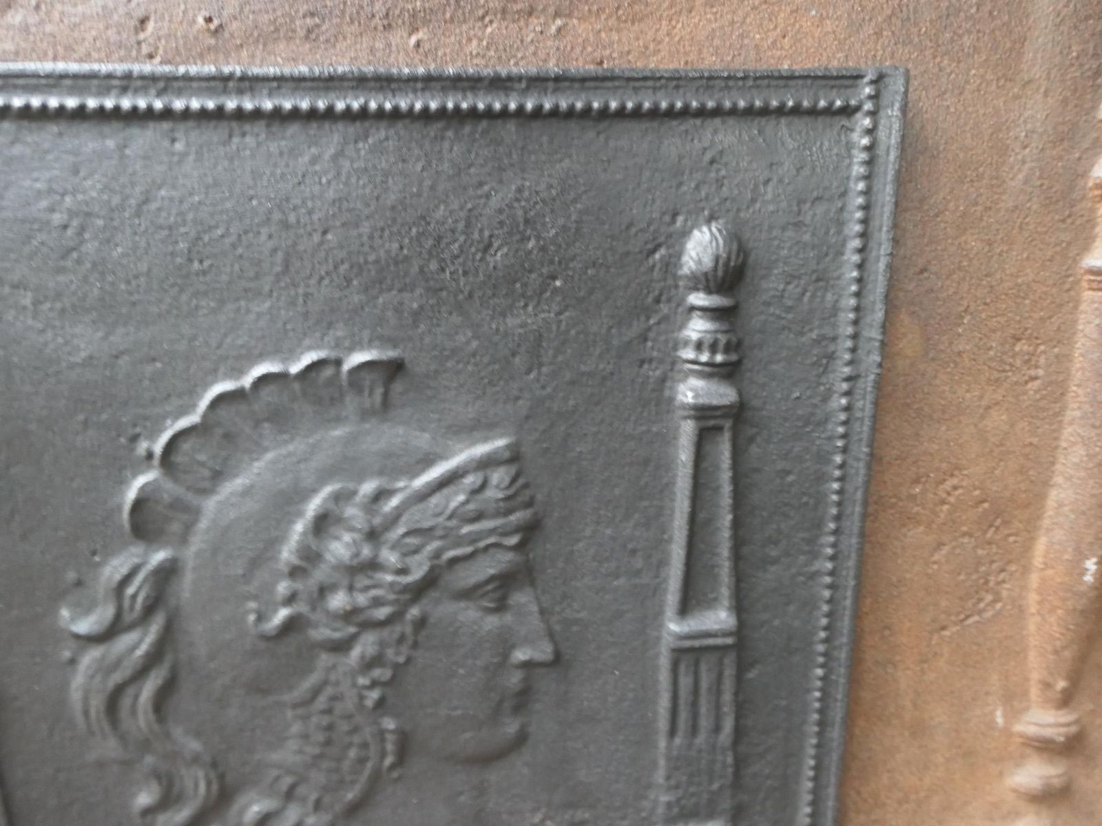 photo furniture Antique French Neoclassical 'Roman Soldier' Fireback / Backsplash