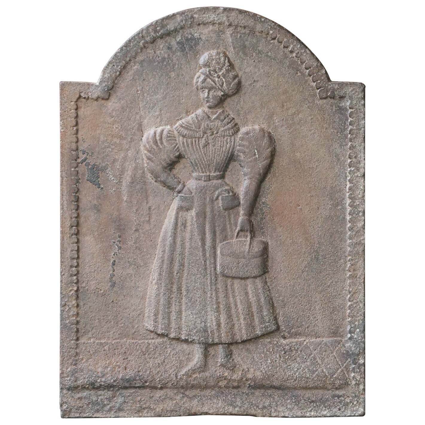 French Napoleon III Period 'Lady' Fireback / Backsplash, 19th Century
