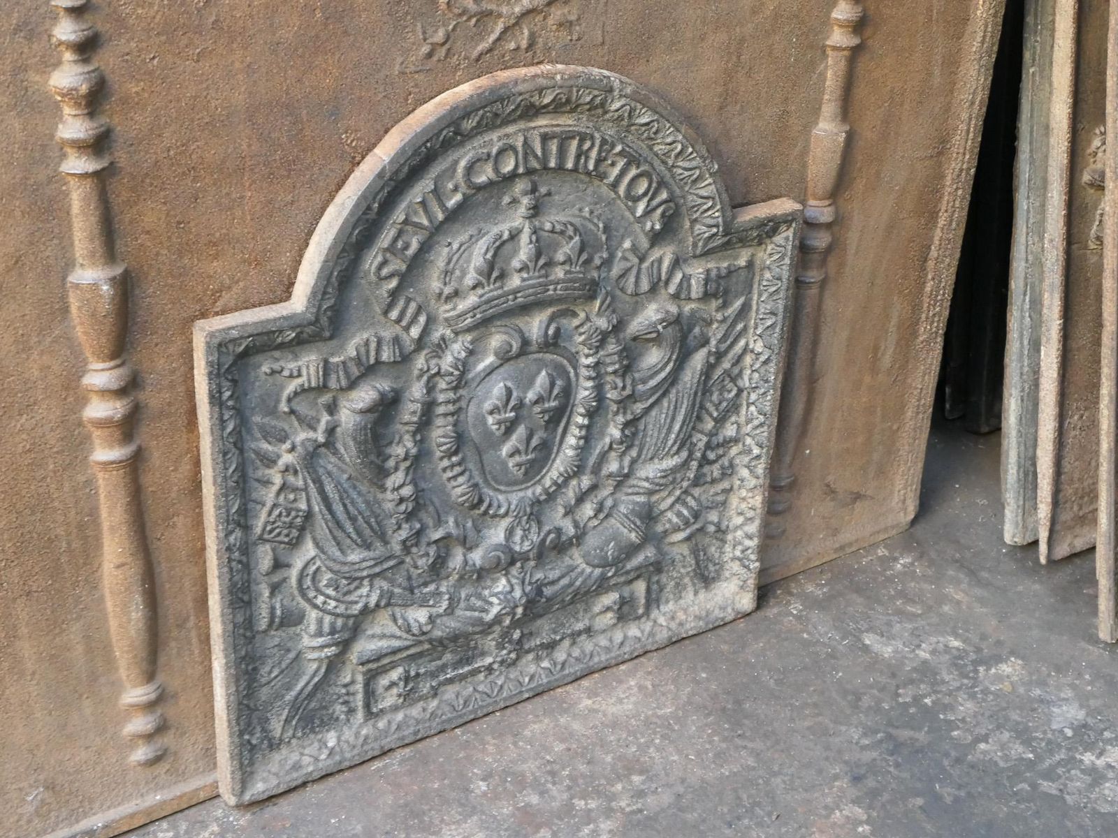 Antique French Fireback / Backsplash With The Arms Of France, 18th Century photo buy
