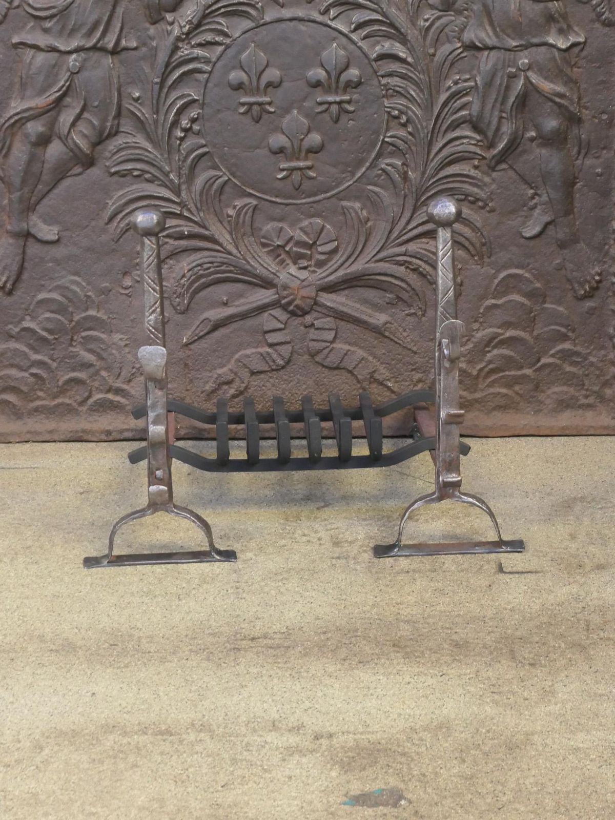 French Louis XIII Period Fireplace Grate Or Fire Basket, 17th Century photo for sale