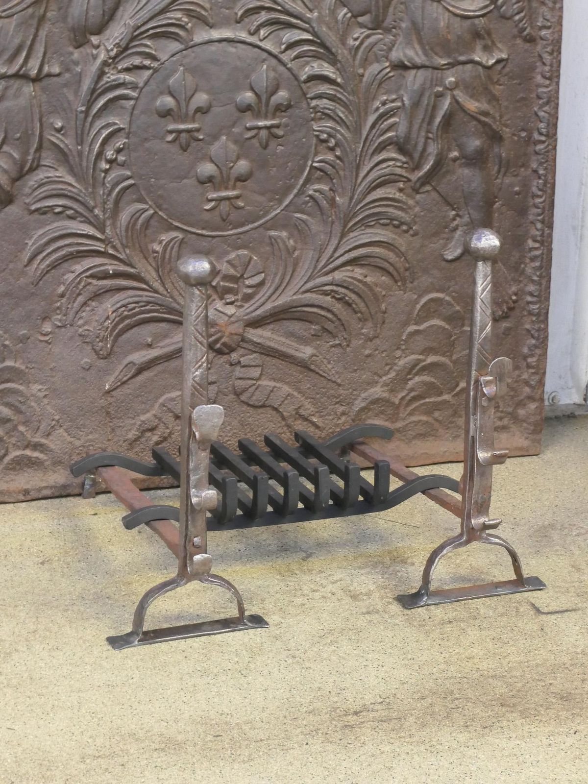 French Louis XIII Period Fireplace Grate Or Fire Basket, 17th Century photo Home Fixtures