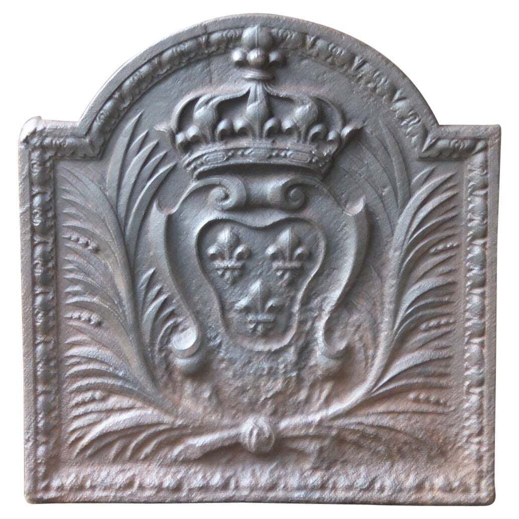 Antique French Louis XV Arms Of France Fireback / Backsplash, 18th Century