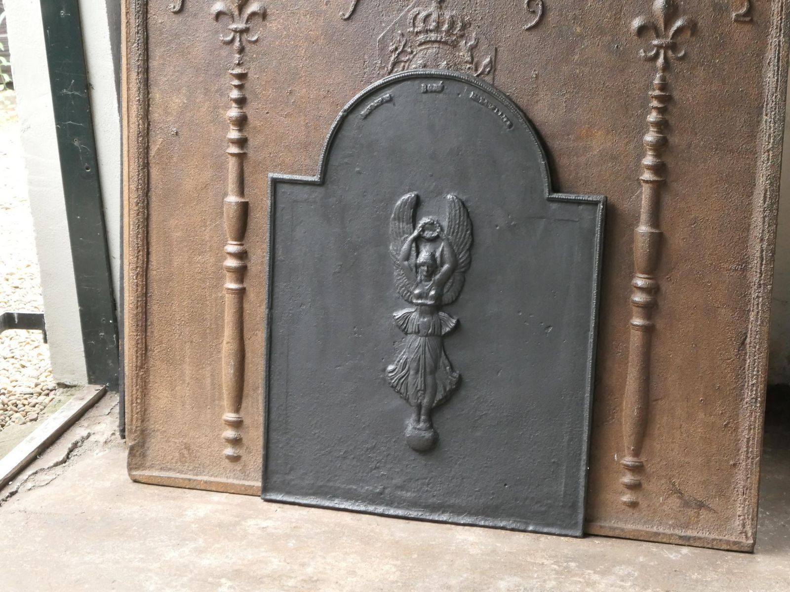 Antique French Neoclassical Fireback / Backsplash, 18th 19th Century photo Home Fixtures