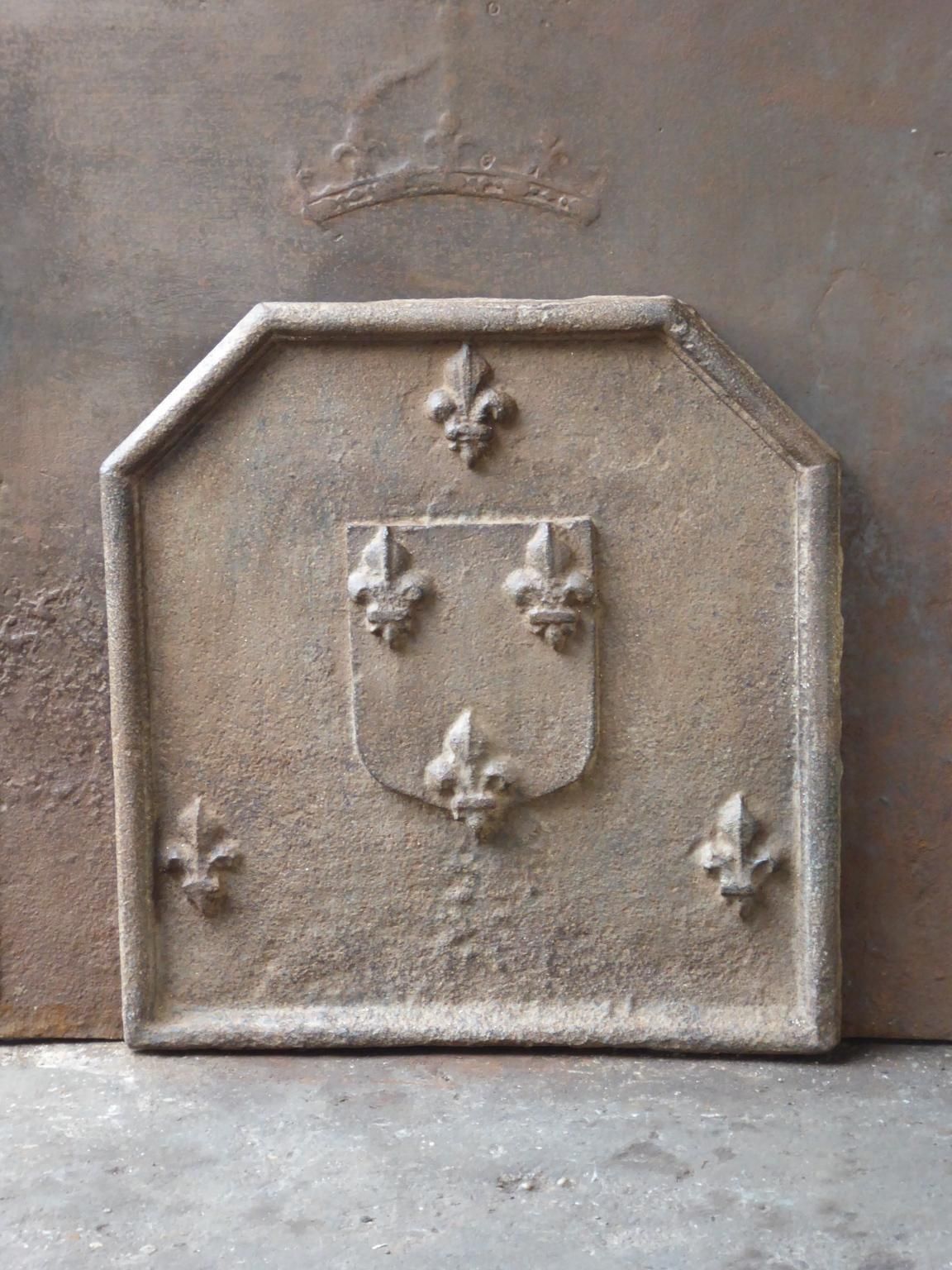 17th   18th Century French Louis XIV 'Fleurs De Lys' Fireback / Backsplash photo for sale