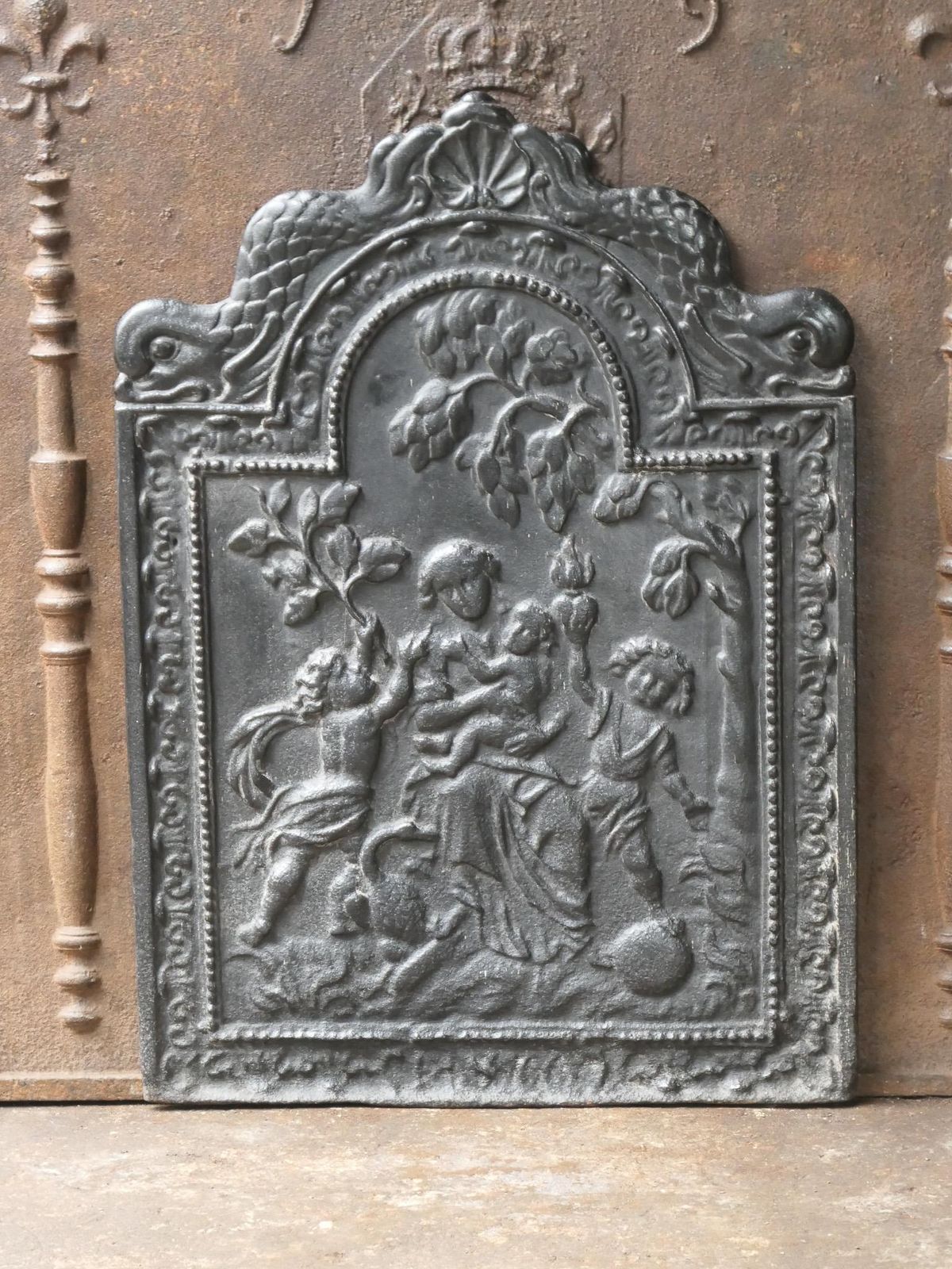 17th Century French Louis XIV 'Caritas' Fireback / Backsplash photo for sale