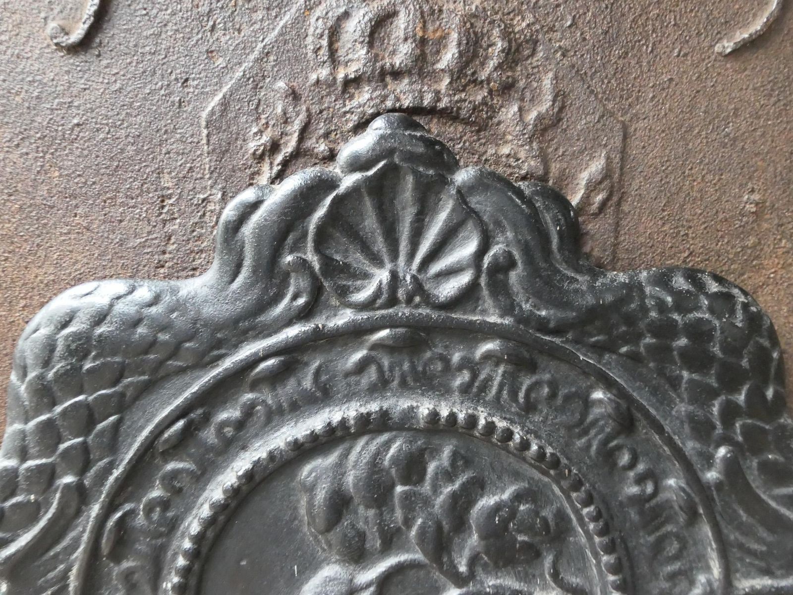 17th Century French Louis XIV 'Caritas' Fireback / Backsplash photo vintage