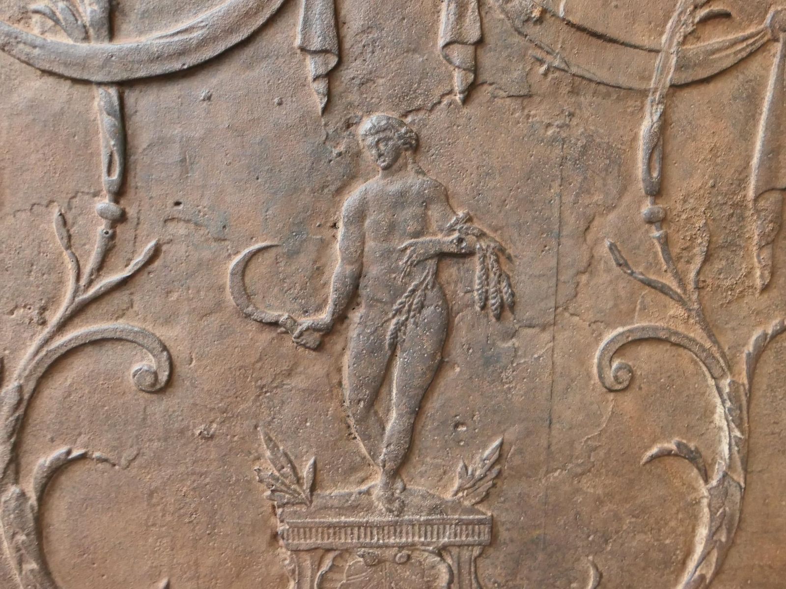 Home Fixtures Antique French Neoclassical 'Ceres' Fireback / Backsplash, Early 19th Century photo