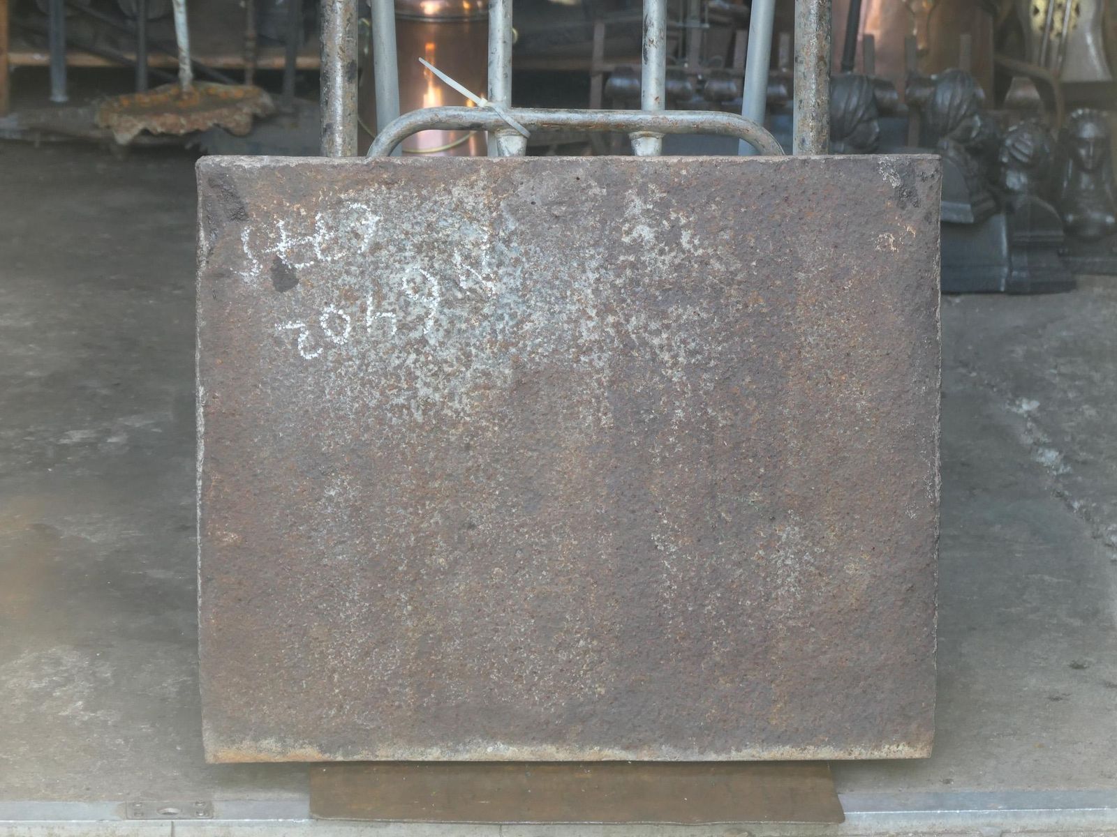 661.0 18th C. Louis XIV 'Pillars With Saint Andrew's Cross' Fireback / Backsplash photo