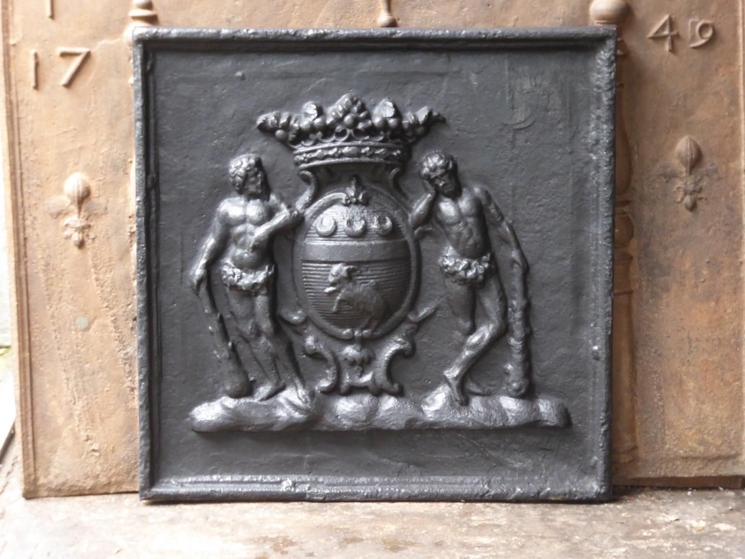 French Louis XIV Style Coat Of Arms Fireback / Backsplash photo for sale