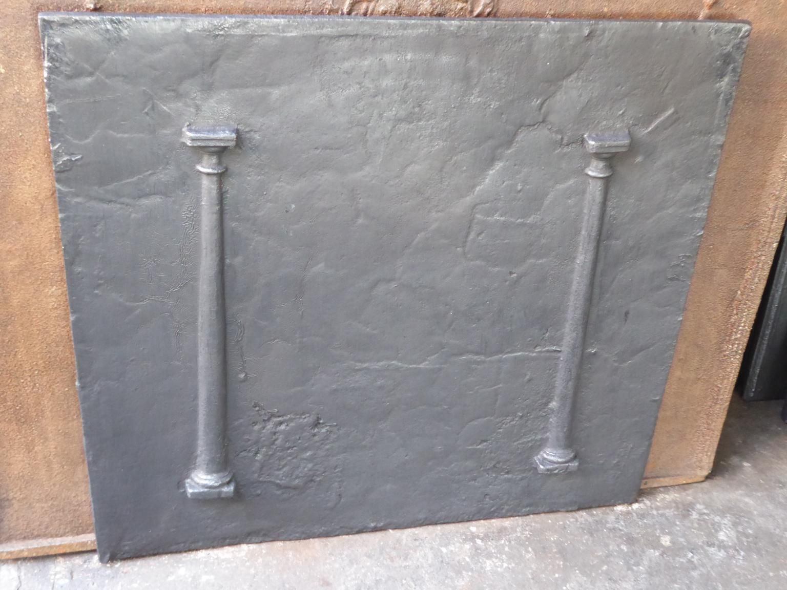French Neoclassical 'Pillars Of Freedom' Fireback / Backsplash photo for sale