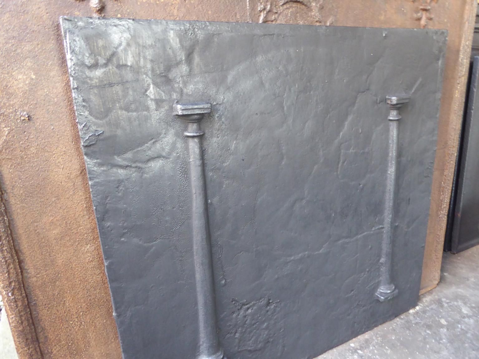 French Neoclassical 'Pillars Of Freedom' Fireback / Backsplash photo vinterior
