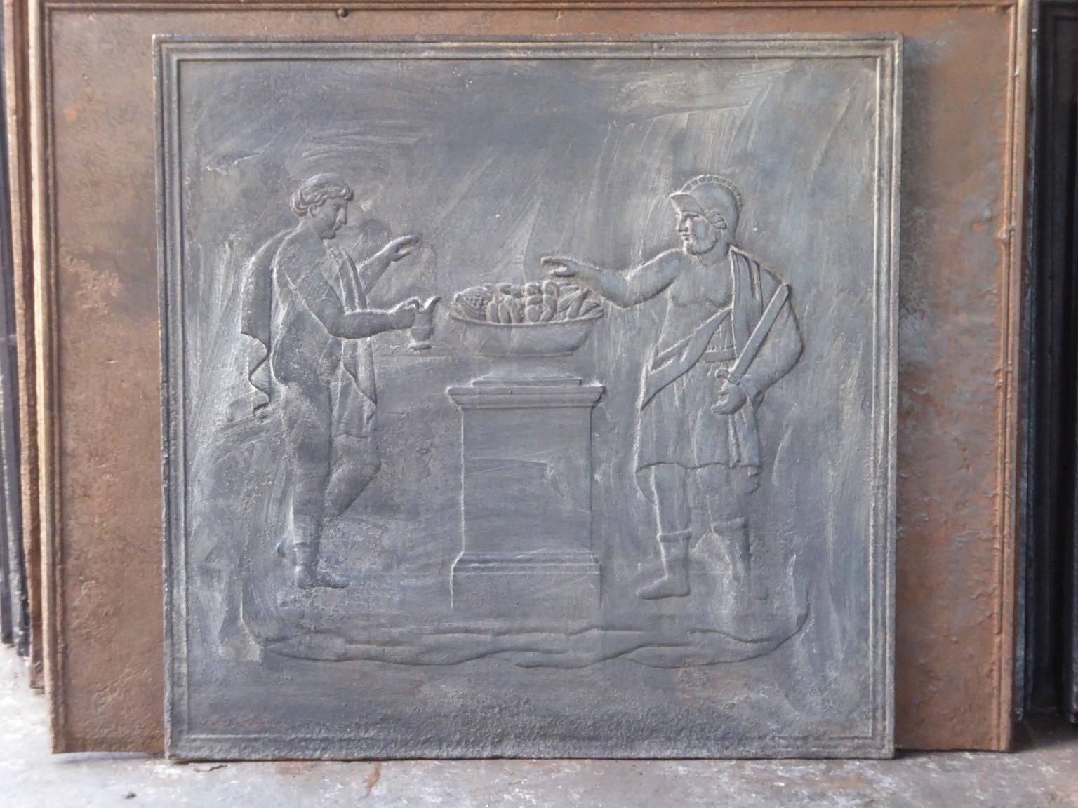 Antique French Napoleon III 'Roman Scene' Fireback / Backsplash, 19th Century photo furniture