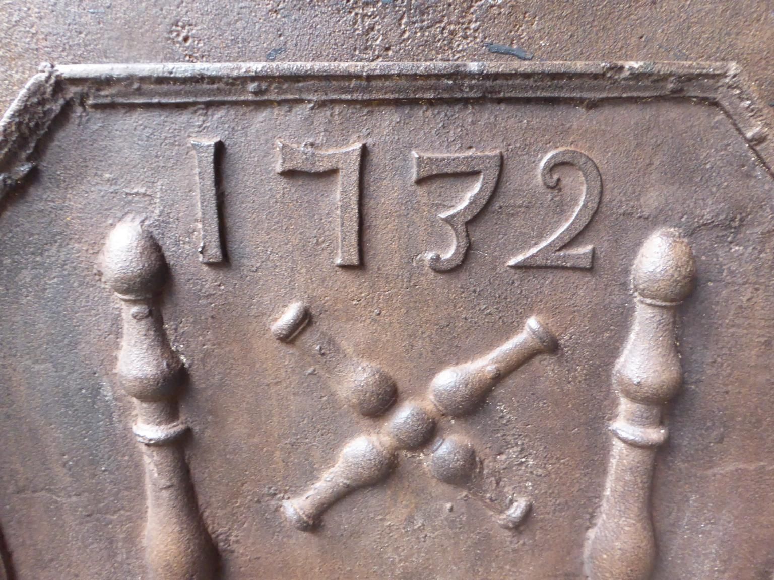 18th Century French Louis XIV 'Saint Andrew's Cross' Fireback / Backsplash photo Home Fixtures